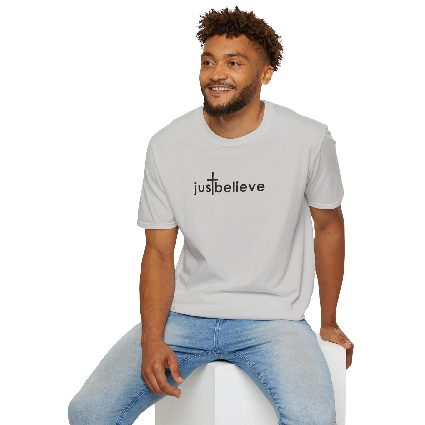 Just Believe - Christian T-Shirt, Inspirational Gift, Unisex Softstyle Shirt, Faith-Based Apparel, Perfect for Church Events
