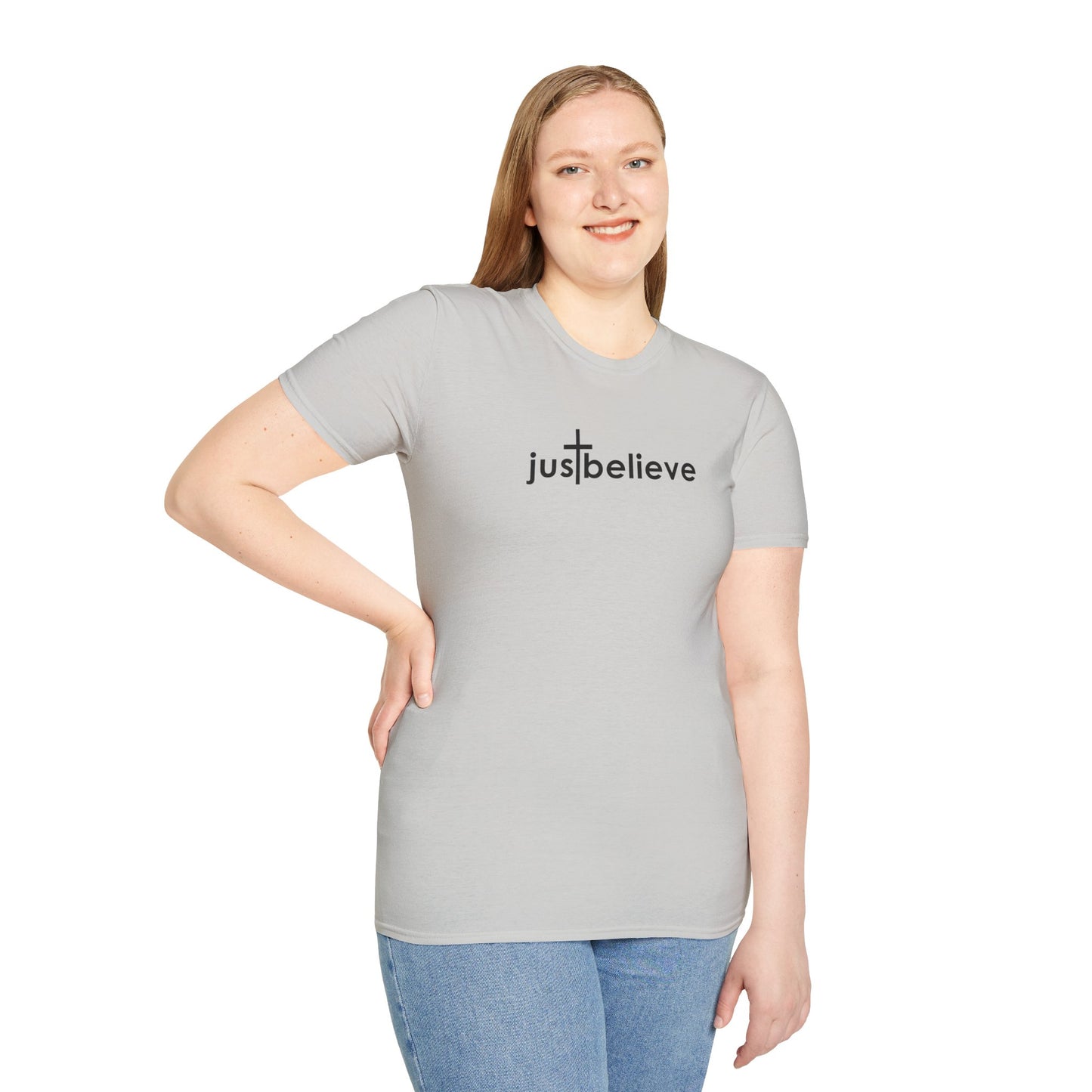 Just Believe - Christian T-Shirt, Inspirational Gift, Unisex Softstyle Shirt, Faith-Based Apparel, Perfect for Church Events