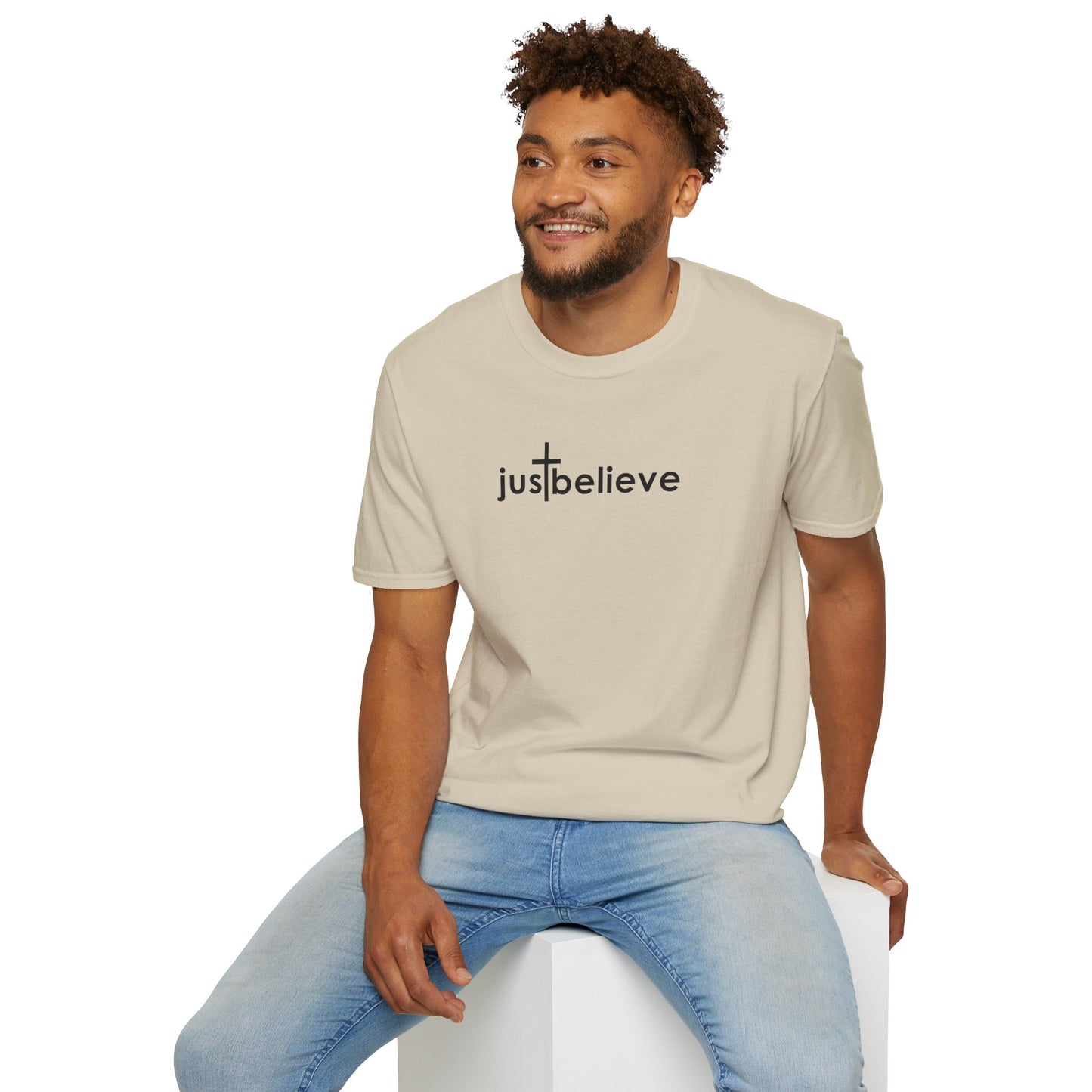 Just Believe - Christian T-Shirt, Inspirational Gift, Unisex Softstyle Shirt, Faith-Based Apparel, Perfect for Church Events