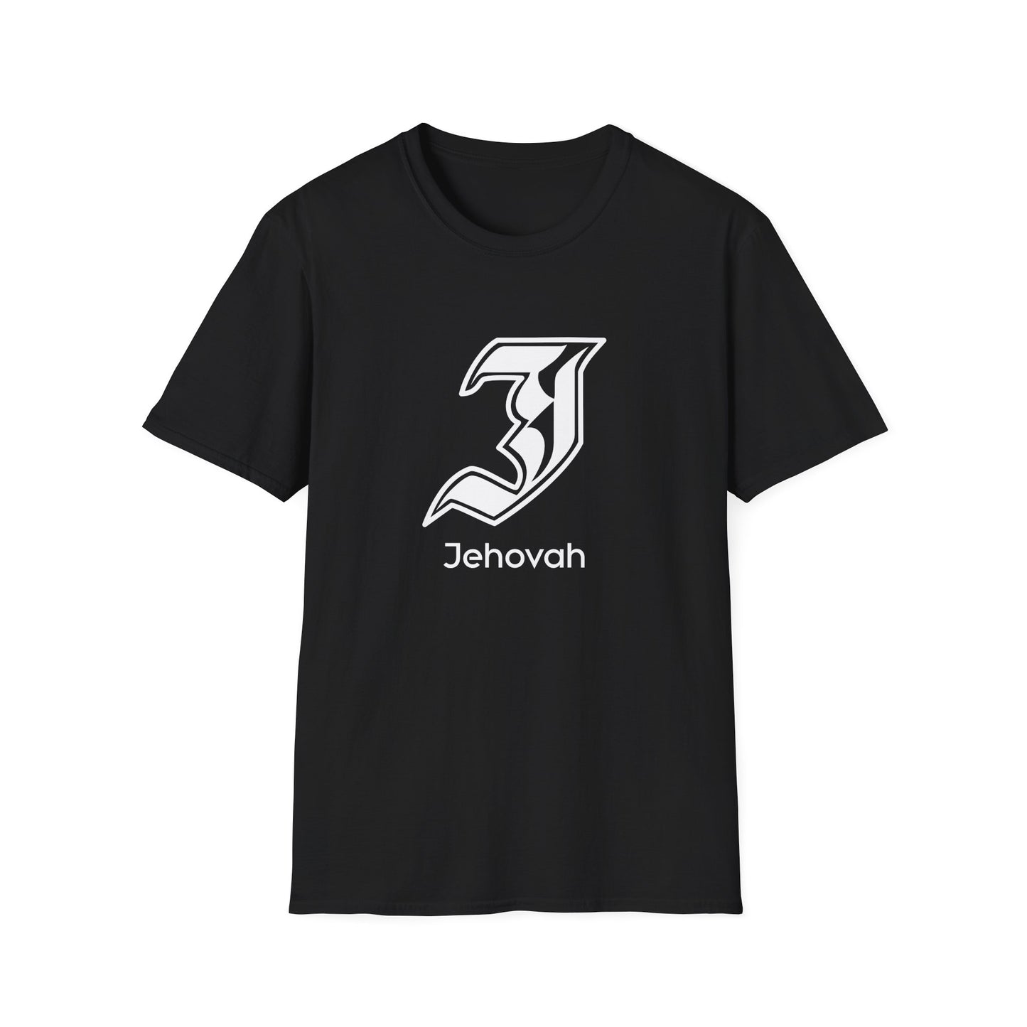 Jehovah - Unisex Softstyle T-Shirt, Faith-Based Apparel, Black Graphic Tee, Religious Gift, Comfortable Daily Wear