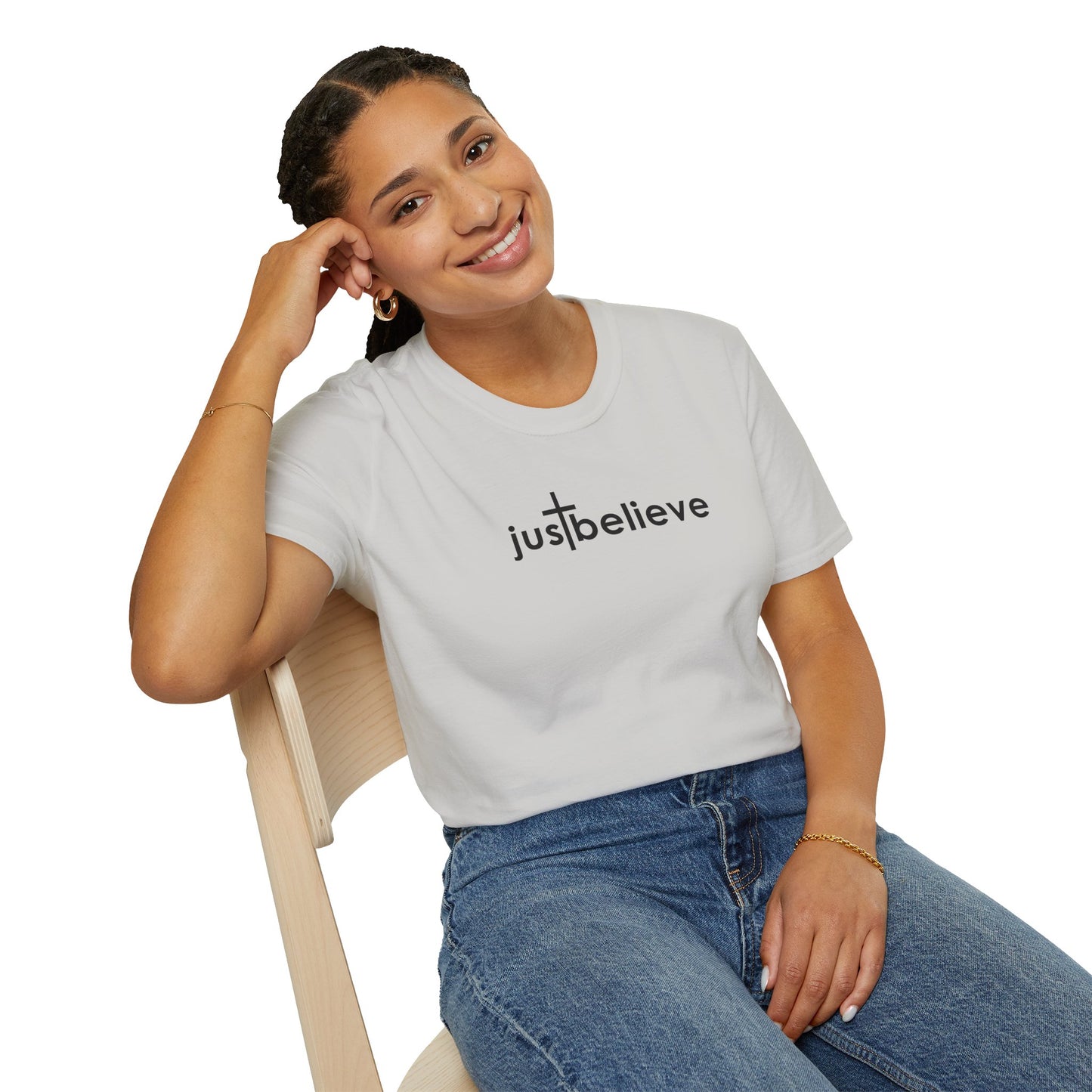 Just Believe - Christian T-Shirt, Inspirational Gift, Unisex Softstyle Shirt, Faith-Based Apparel, Perfect for Church Events