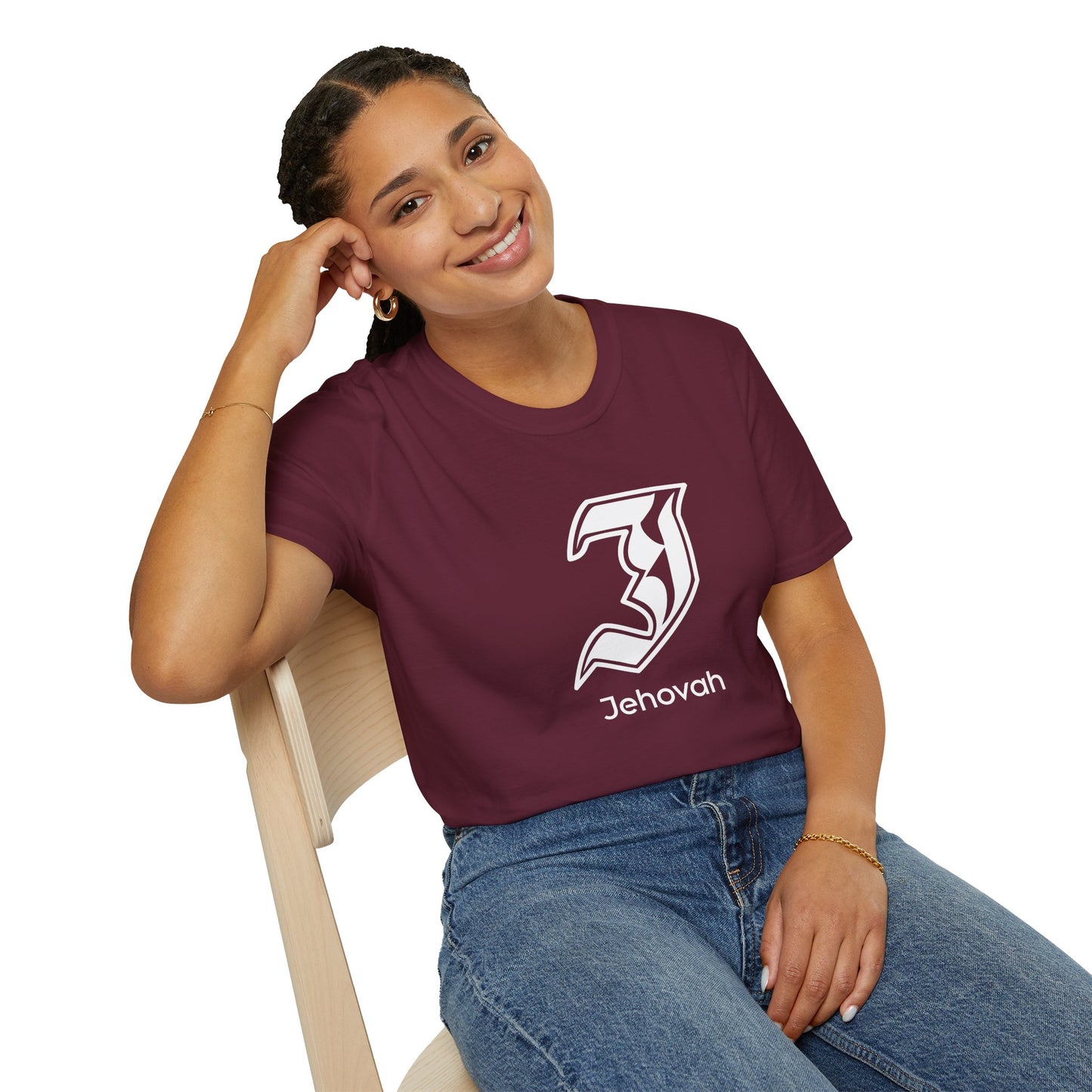 Jehovah - Unisex Softstyle T-Shirt, Faith-Based Apparel, Black Graphic Tee, Religious Gift, Comfortable Daily Wear