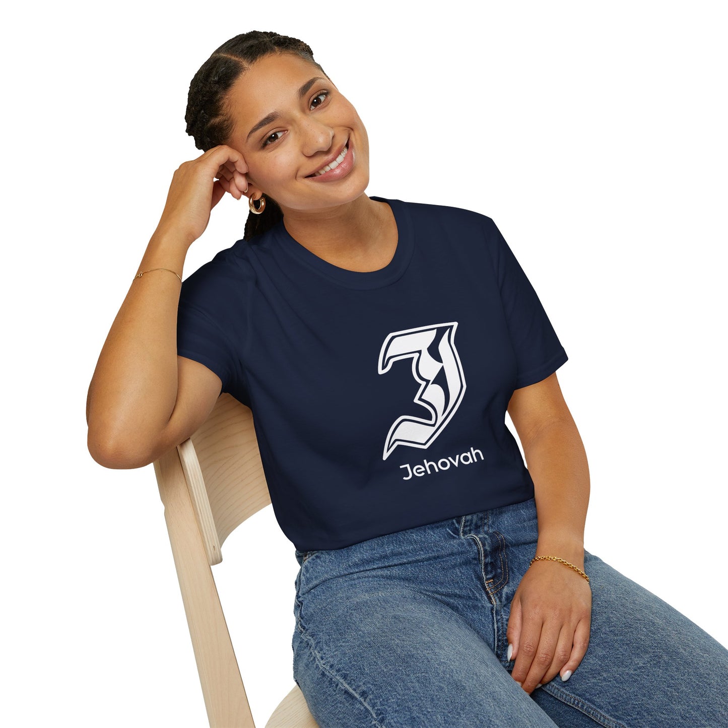 Jehovah - Unisex Softstyle T-Shirt, Faith-Based Apparel, Black Graphic Tee, Religious Gift, Comfortable Daily Wear