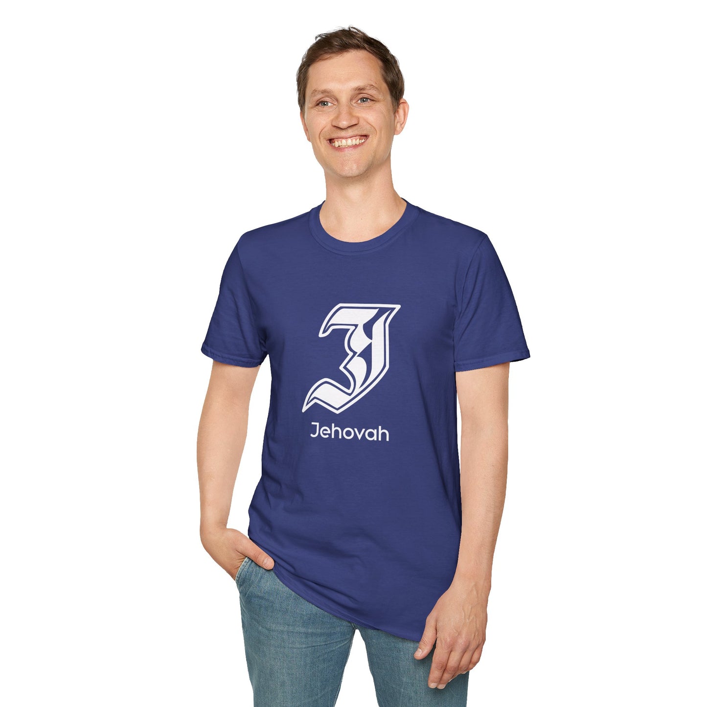Jehovah - Unisex Softstyle T-Shirt, Faith-Based Apparel, Black Graphic Tee, Religious Gift, Comfortable Daily Wear