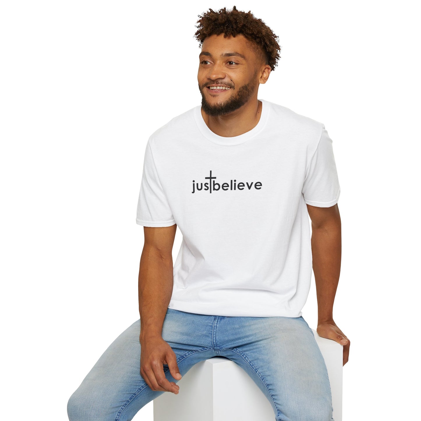 Just Believe - Christian T-Shirt, Inspirational Gift, Unisex Softstyle Shirt, Faith-Based Apparel, Perfect for Church Events