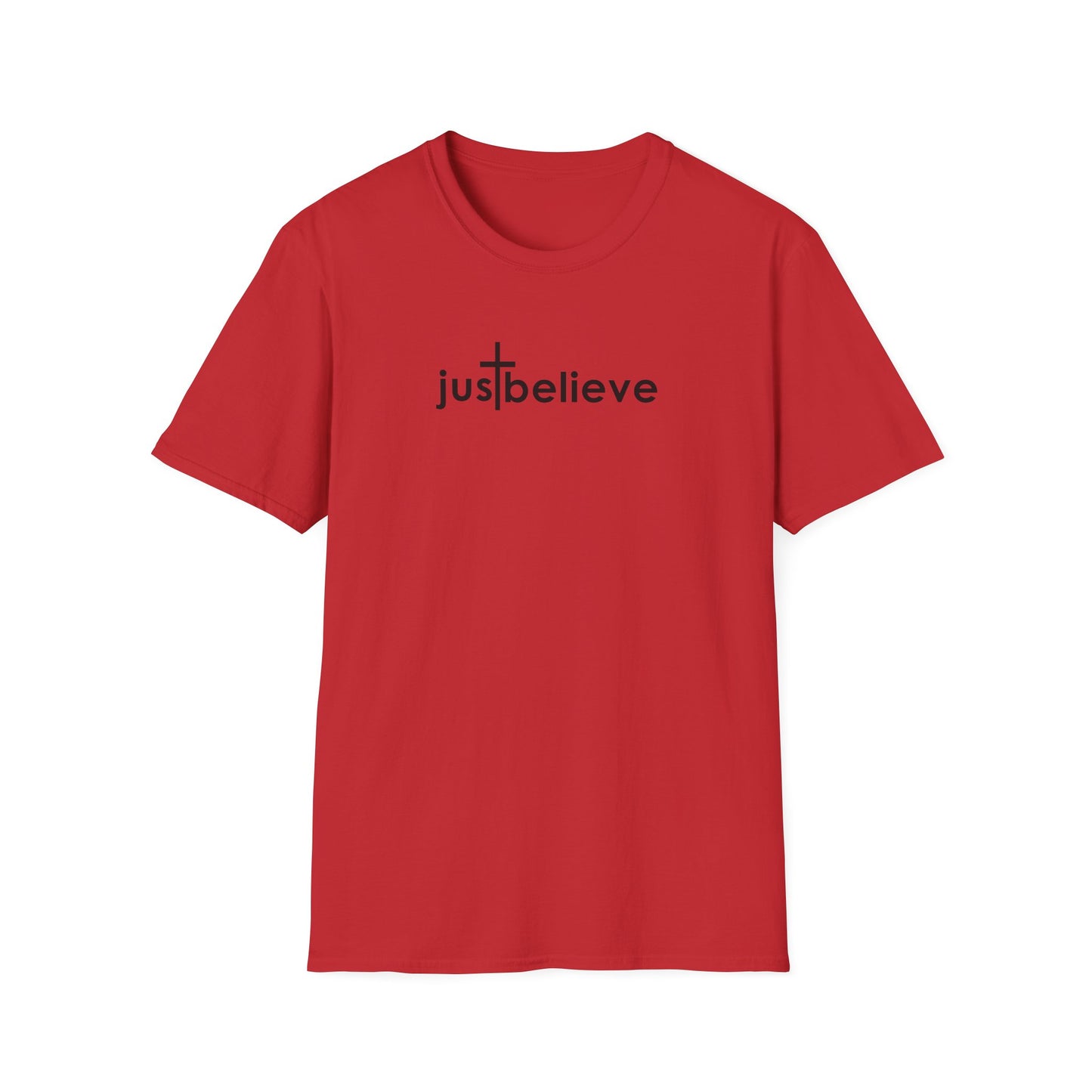 Just Believe - Christian T-Shirt, Inspirational Gift, Unisex Softstyle Shirt, Faith-Based Apparel, Perfect for Church Events