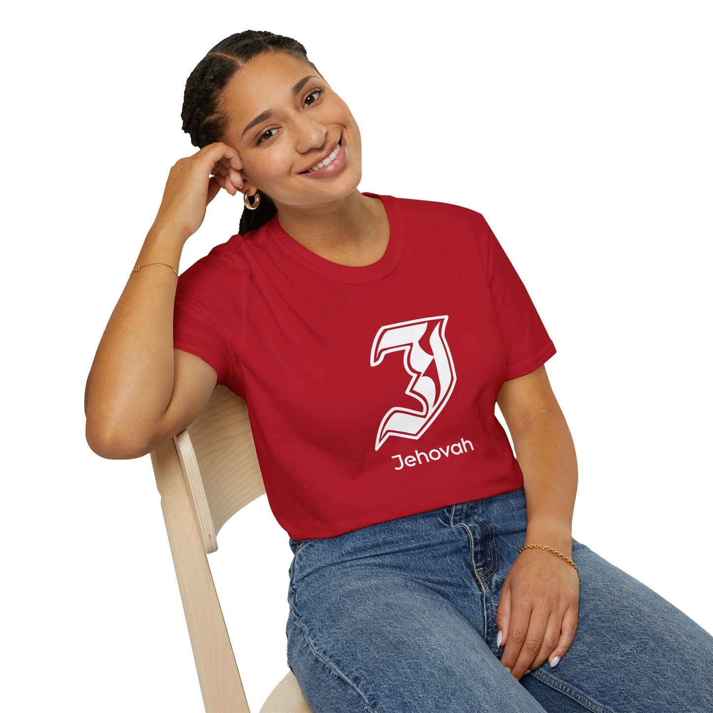 Jehovah - Unisex Softstyle T-Shirt, Faith-Based Apparel, Black Graphic Tee, Religious Gift, Comfortable Daily Wear