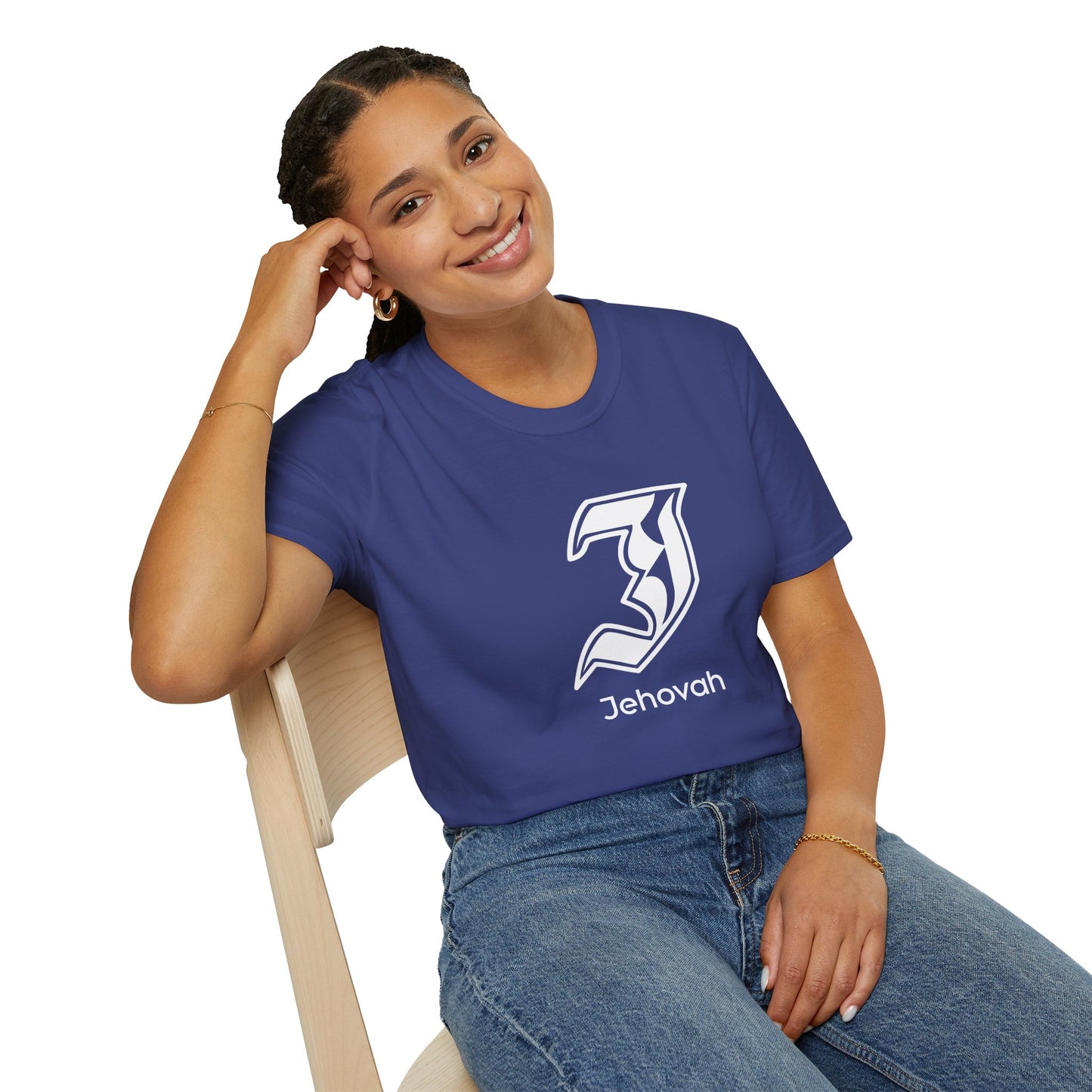 Jehovah - Unisex Softstyle T-Shirt, Faith-Based Apparel, Black Graphic Tee, Religious Gift, Comfortable Daily Wear