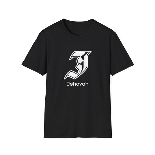 Jehovah - Unisex Softstyle T-Shirt, Faith-Based Apparel, Black Graphic Tee, Religious Gift, Comfortable Daily Wear