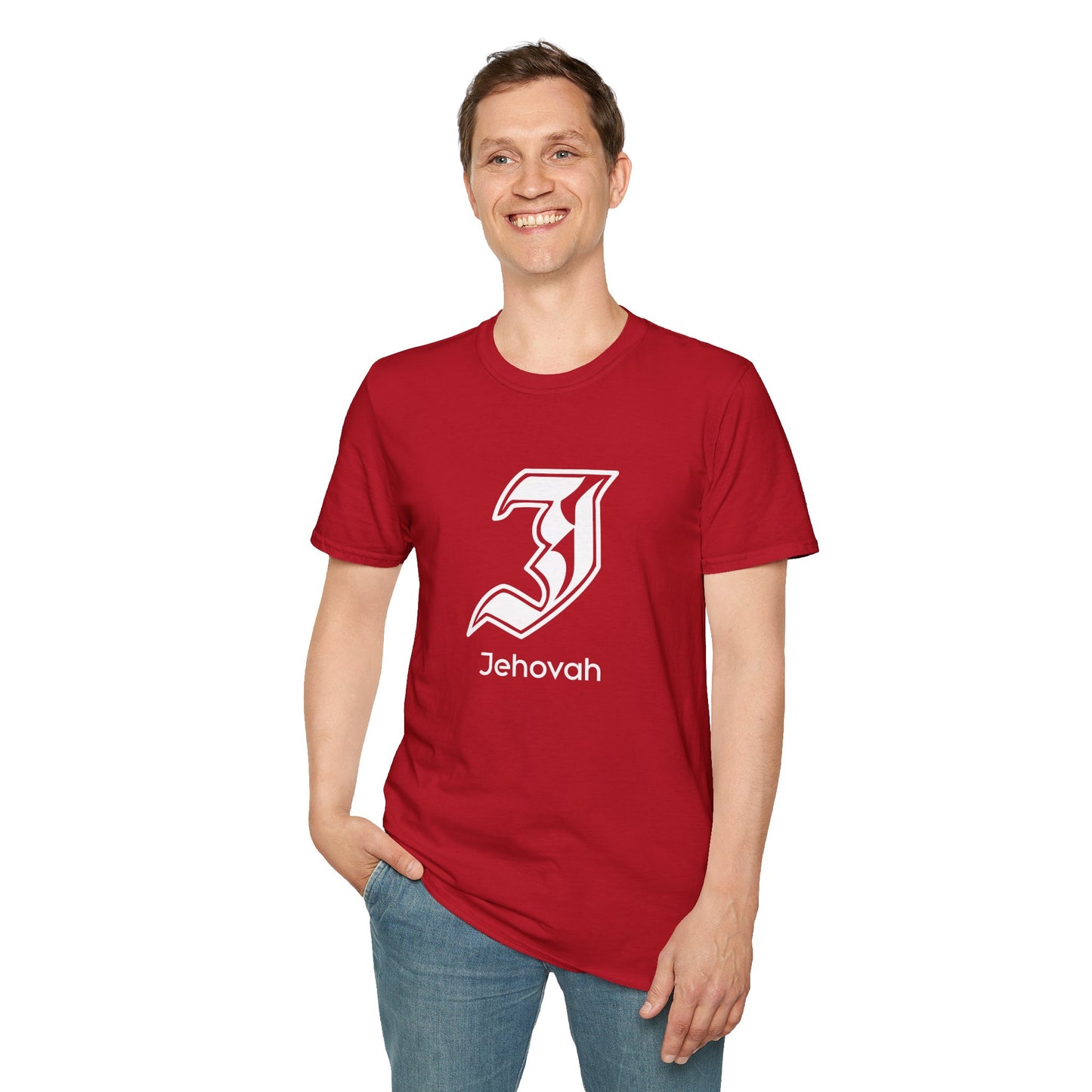 Jehovah - Unisex Softstyle T-Shirt, Faith-Based Apparel, Black Graphic Tee, Religious Gift, Comfortable Daily Wear