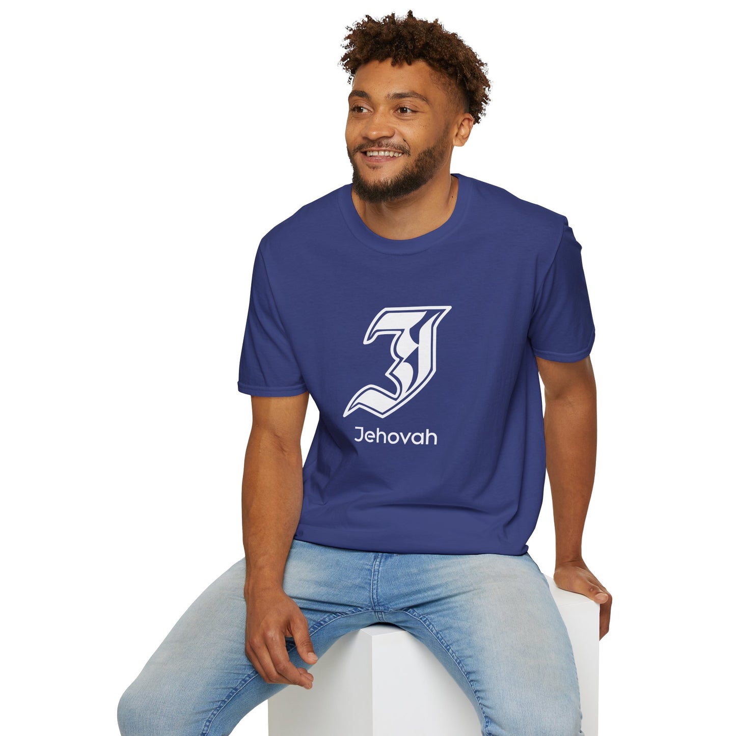 Jehovah - Unisex Softstyle T-Shirt, Faith-Based Apparel, Black Graphic Tee, Religious Gift, Comfortable Daily Wear