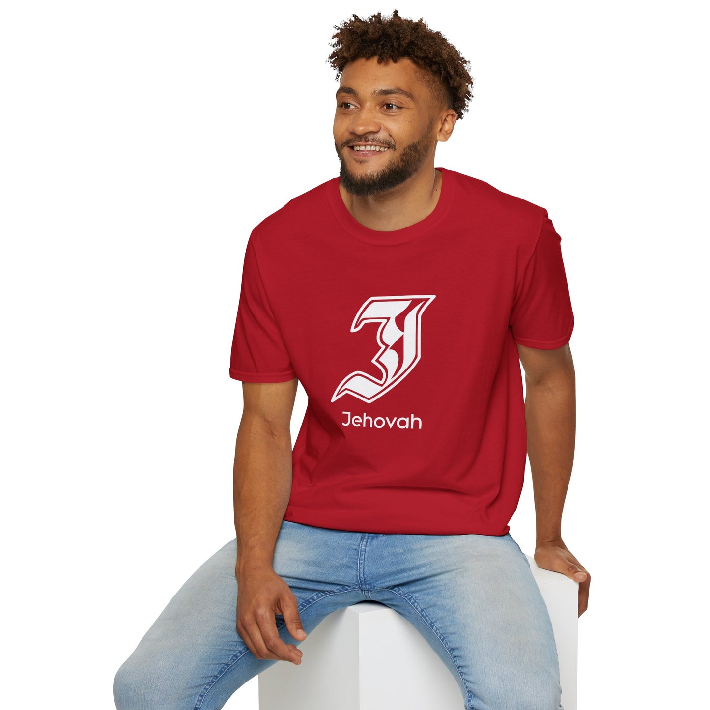 Jehovah - Unisex Softstyle T-Shirt, Faith-Based Apparel, Black Graphic Tee, Religious Gift, Comfortable Daily Wear