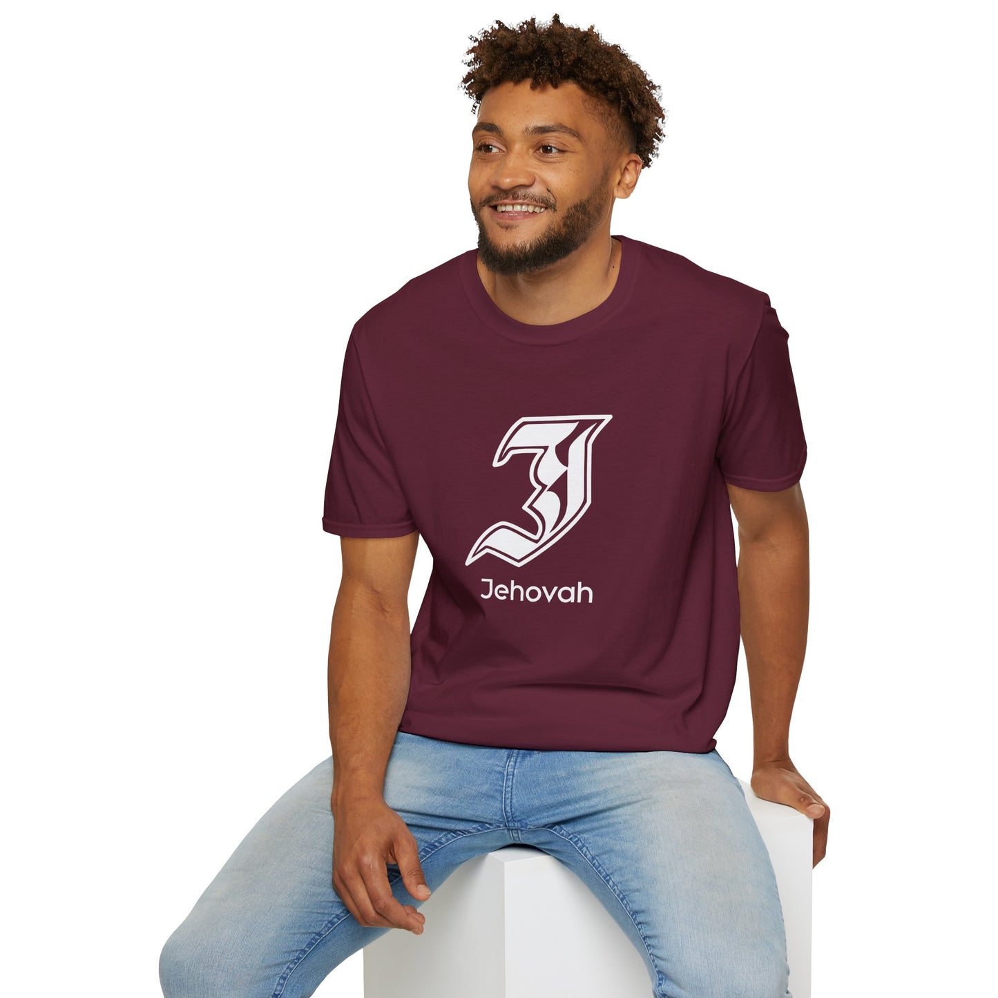Jehovah - Unisex Softstyle T-Shirt, Faith-Based Apparel, Black Graphic Tee, Religious Gift, Comfortable Daily Wear